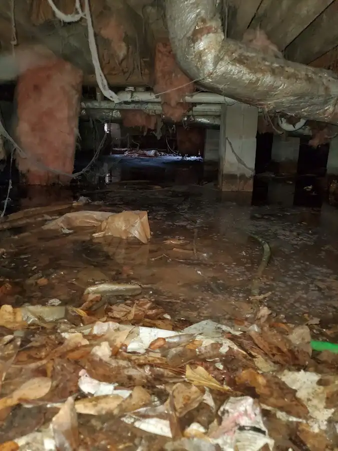 Crawl space flood assessment for Commercial Water Damage Restoration in Houlton